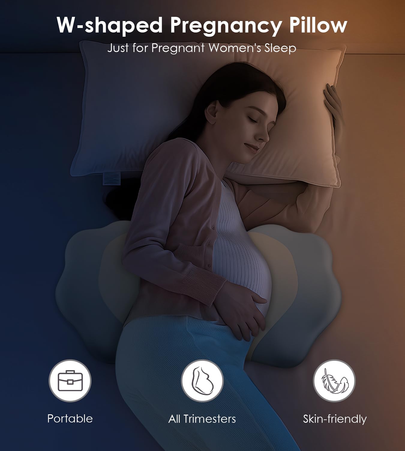 DONAMA Pregnancy Pillow with Cooling Case 1