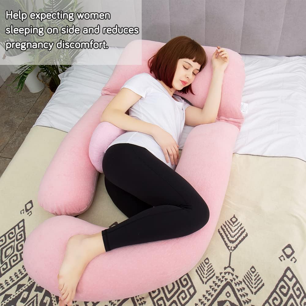 AS AWESLING 60in U-Shape Maternity Pillow with Detachable Sides