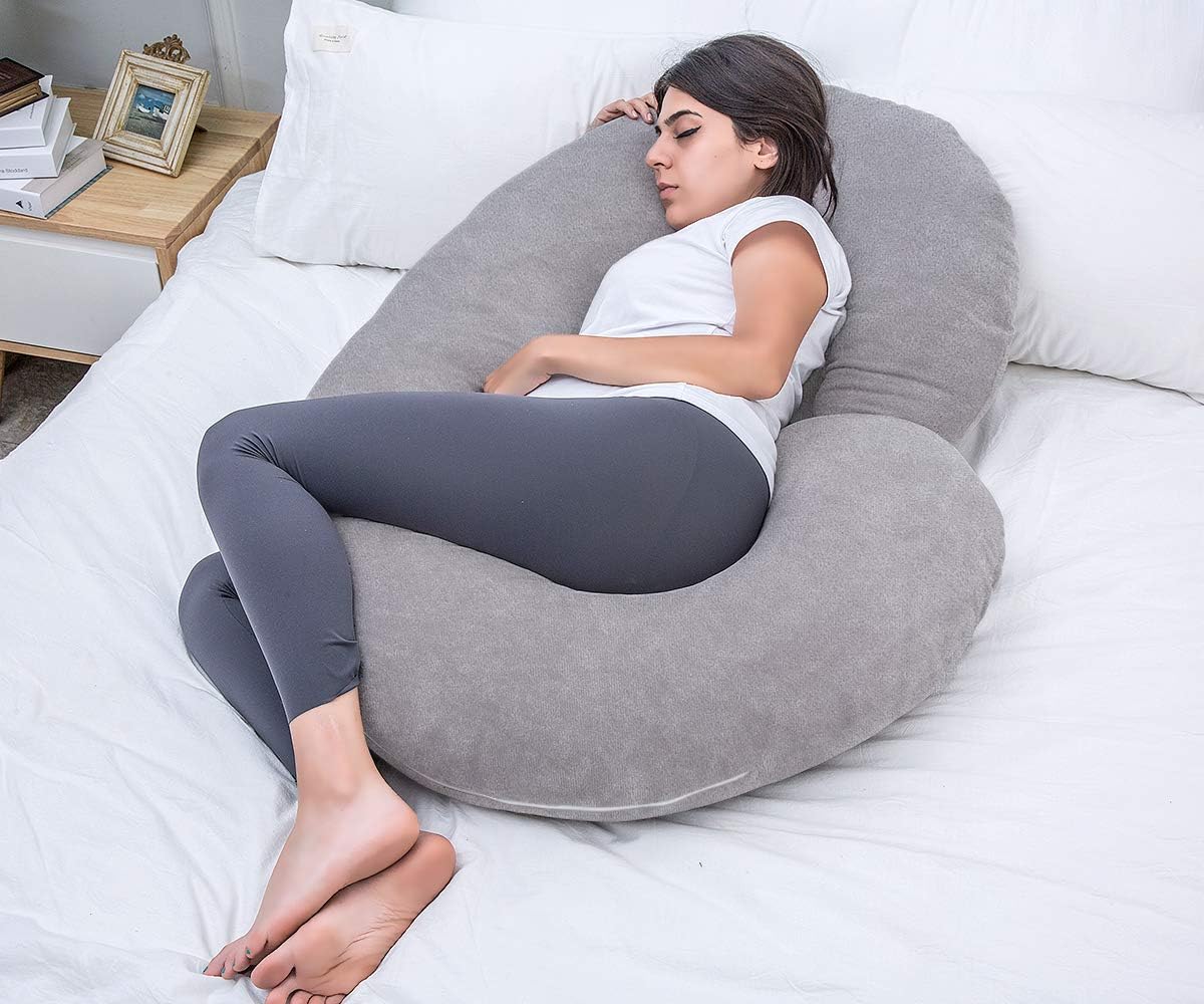 1 MIDDLE ONE Pregnancy Pillow with Velvet Cover