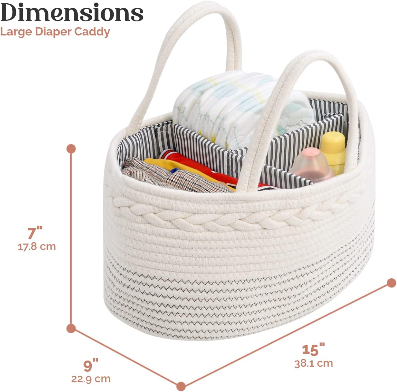 Luxury Little Diaper Caddy Storage Basket Organizer