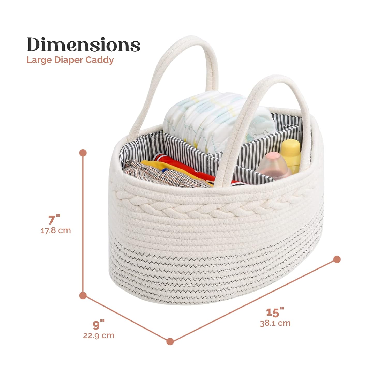 Luxury Little Baby Diaper Caddy with Rainbow Felt Letter Board