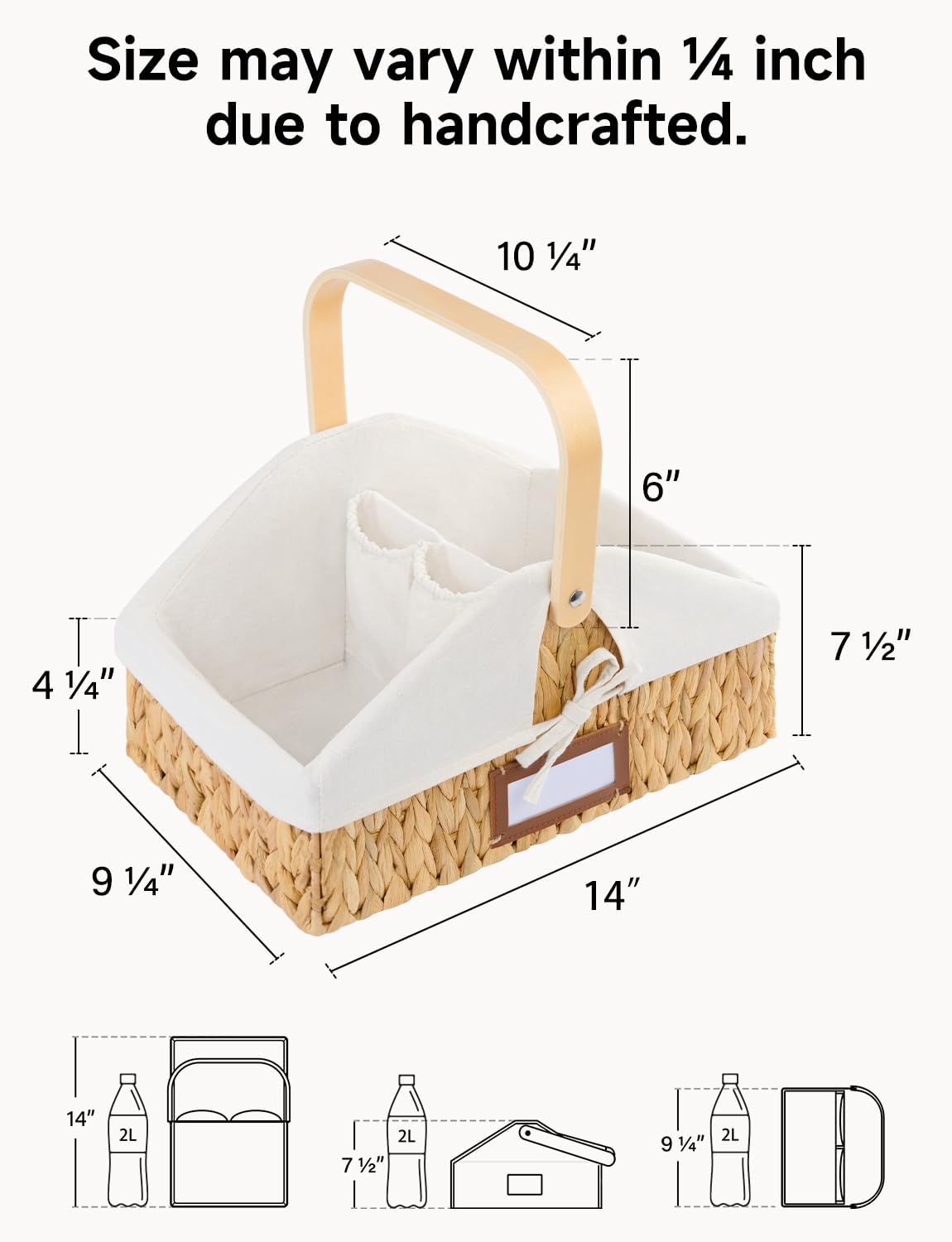 StorageWorks Wicker Diaper Caddy Organizer with Liner