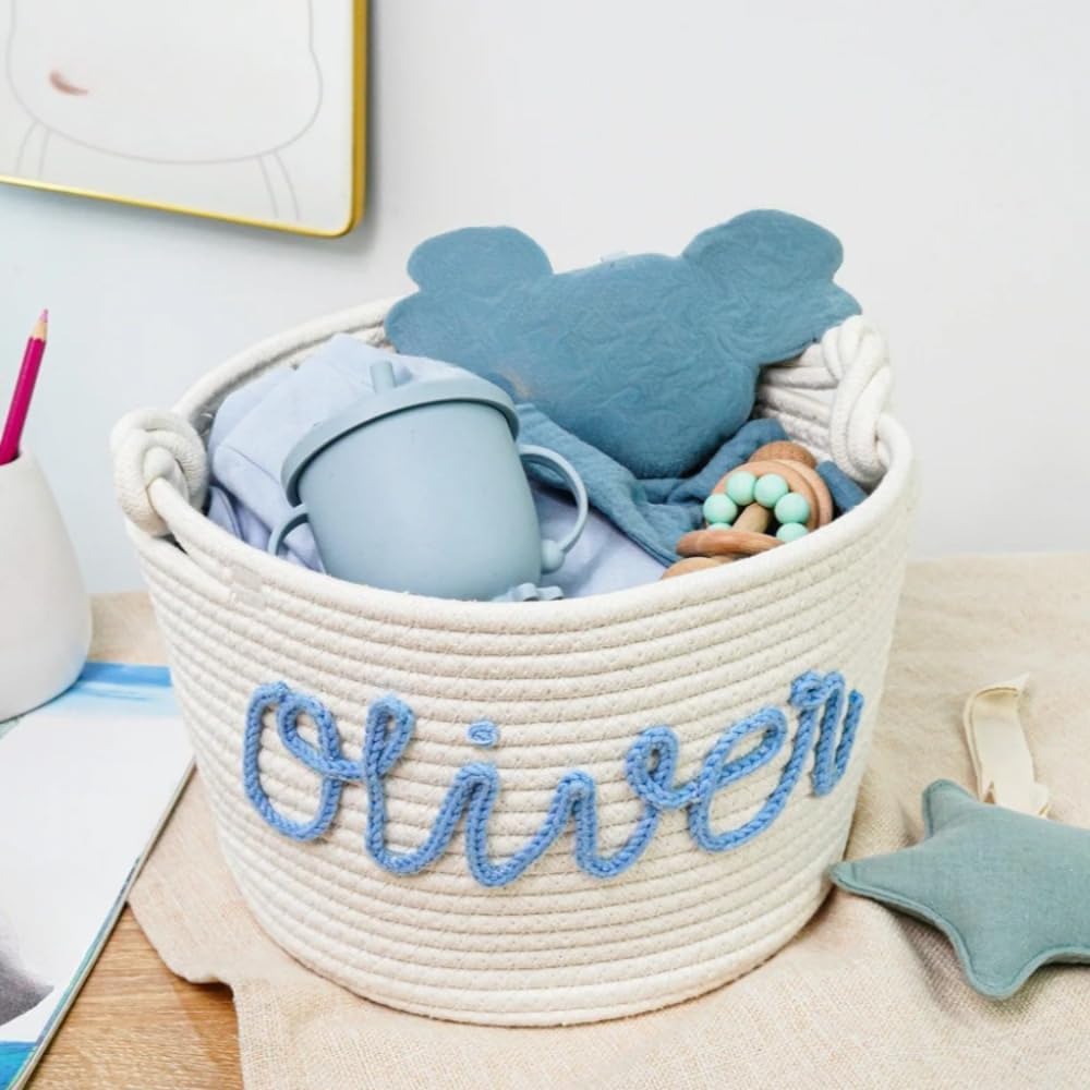 Custom Personalized Handmade Basket for Kids and Pets M-H 24X18CM 1