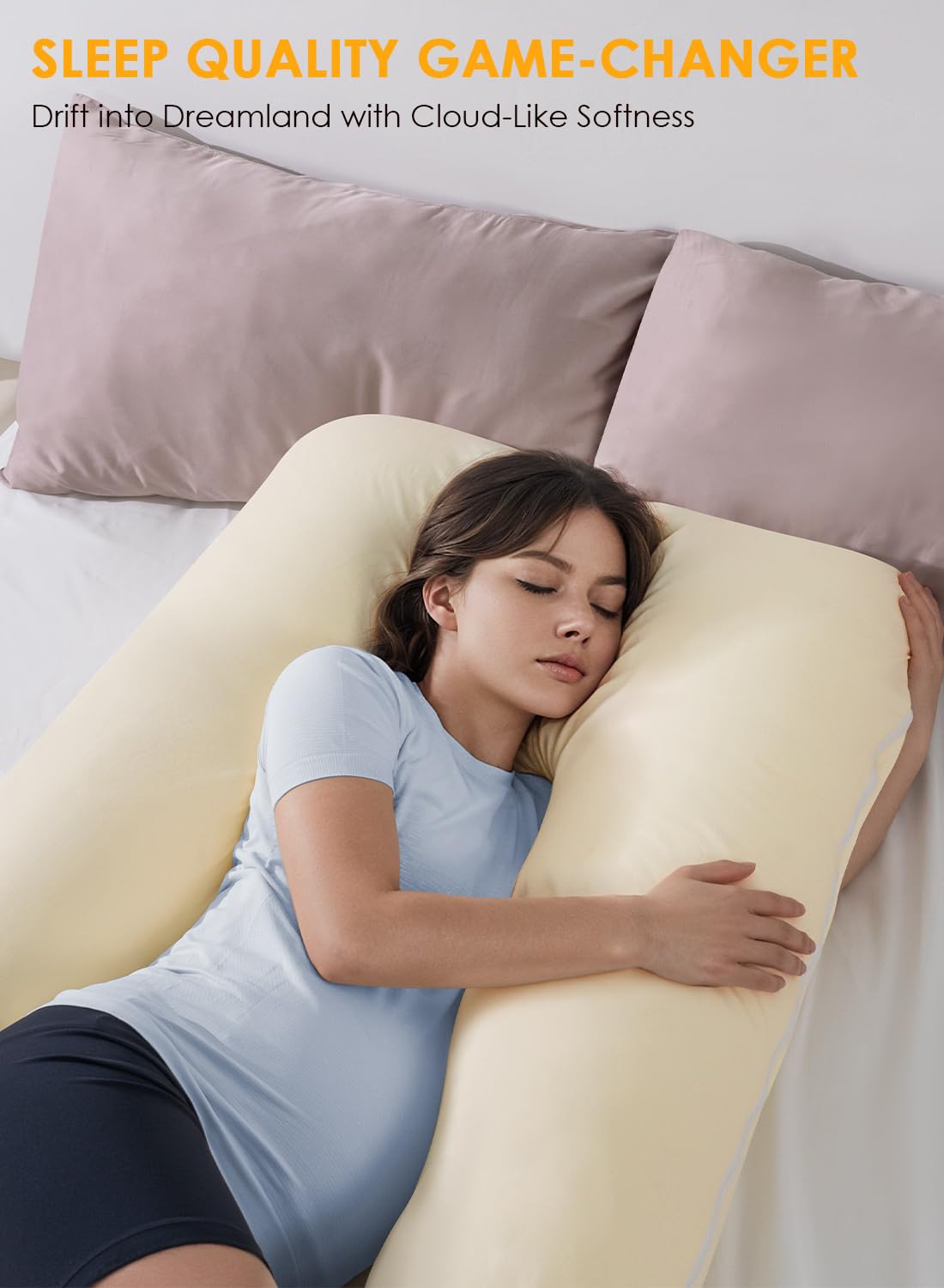 QUEEN ROSE U Shaped Pregnancy Pillow for Comfort and Support