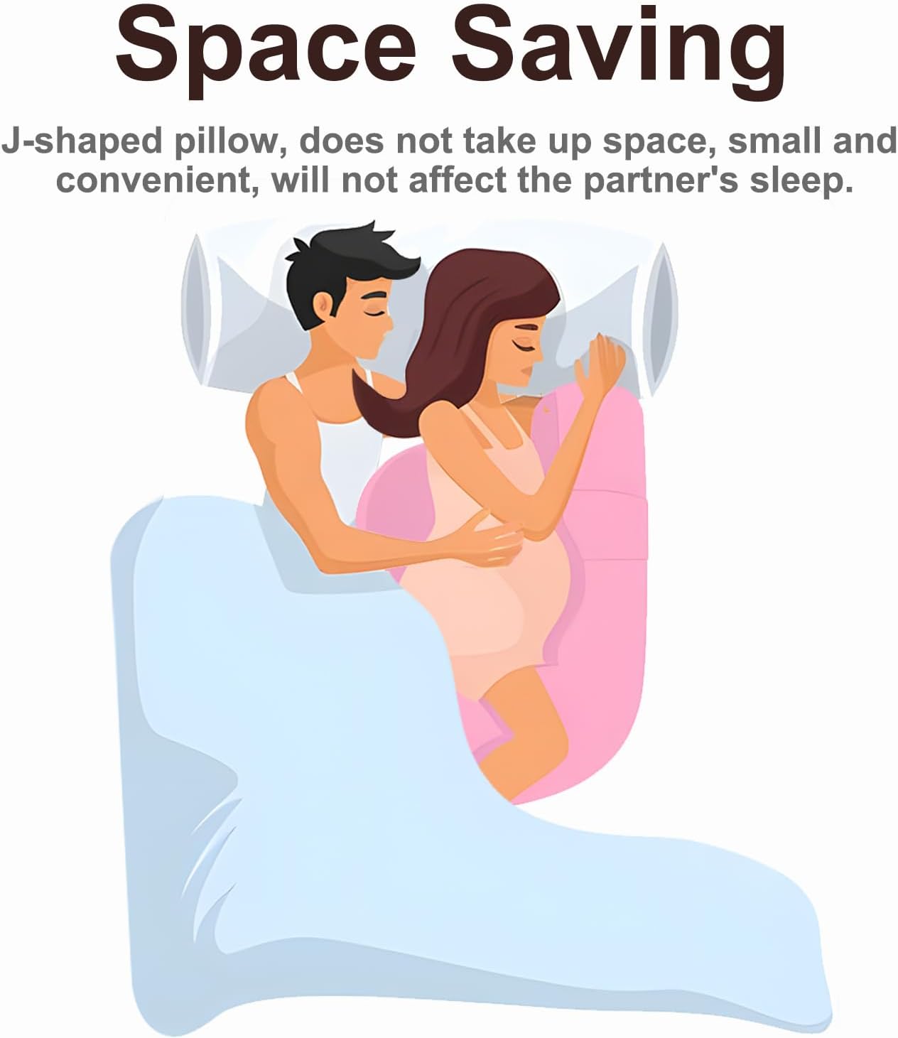 57 Inch J-Shaped Maternity Pillow for Side Sleepers 1