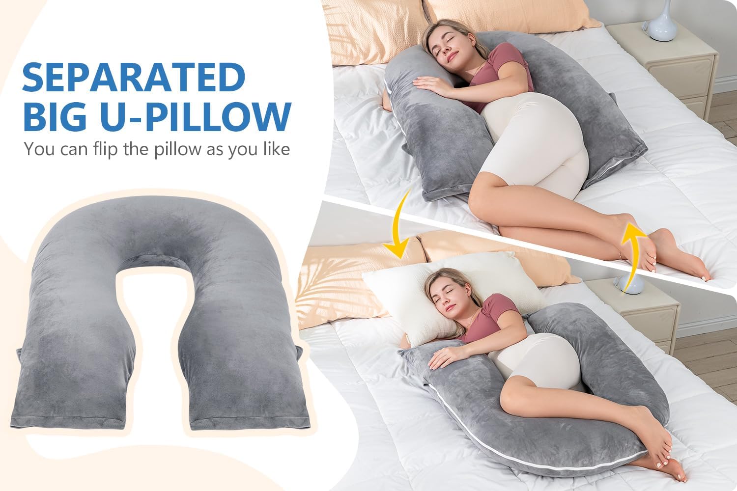 INSEN Pregnancy Pillow with Detachable Design 1