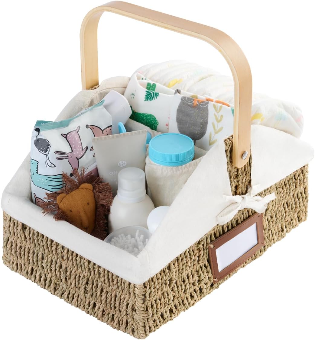 StorageWorks Wicker Diaper Caddy Organizer