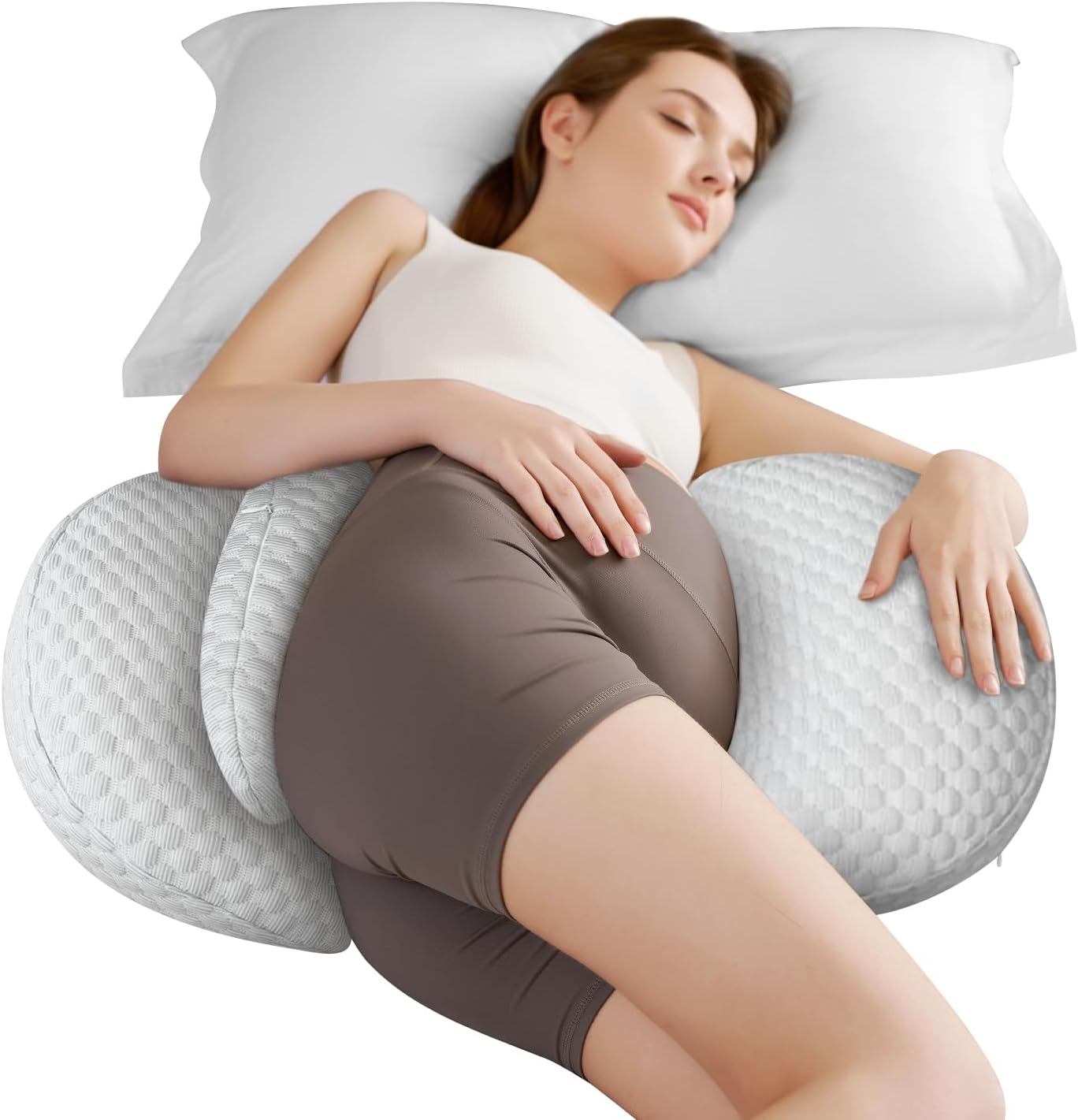 Cococu Cooling Pregnancy Pillow with Adjustable Wedge Support - Grey