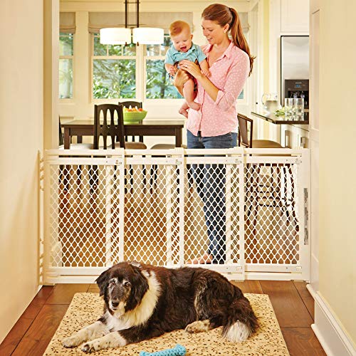 MYPET Extra Wide Door Pet Gate - 31 Tall Hardware Mount Ivory