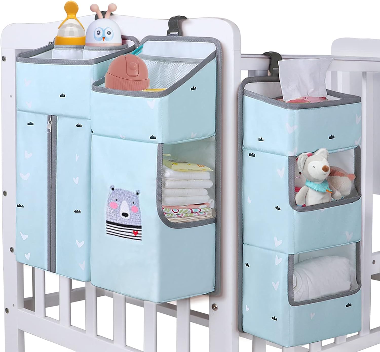 TOCKONIMN 3-in-1 Hanging Diaper Caddy Organizer