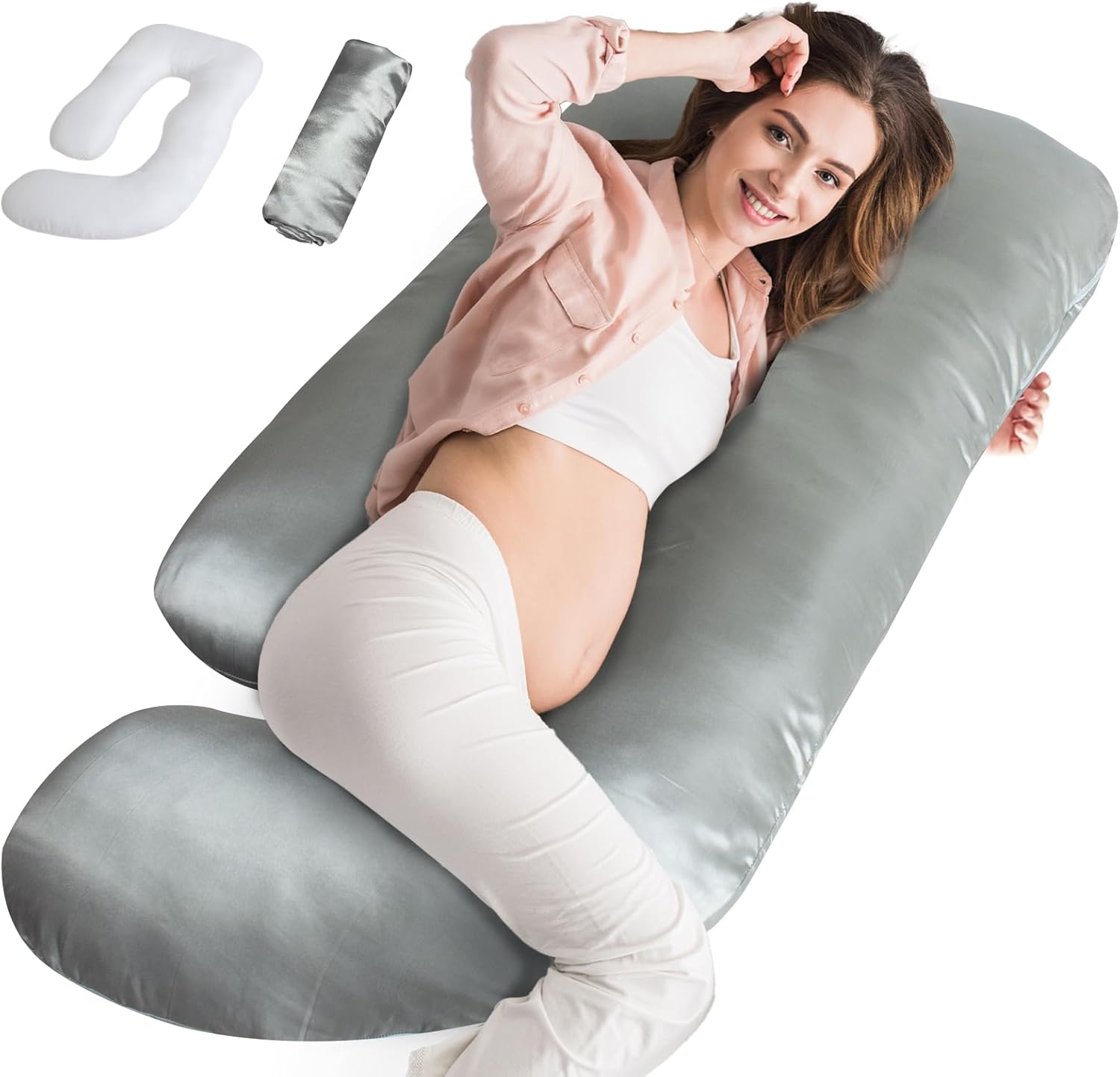 Magik Kover Silky Satin Maternity Pillow - Grey