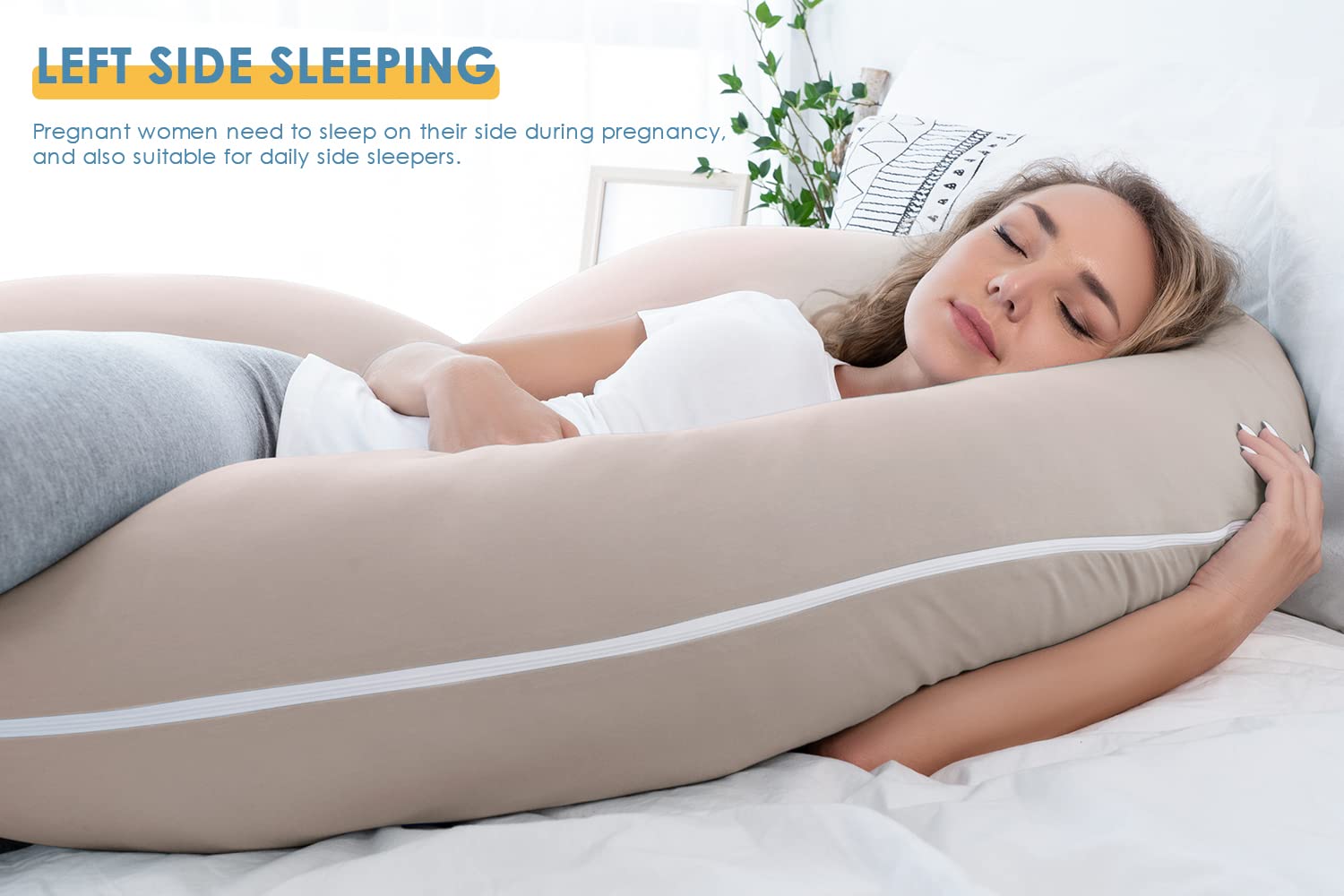 INSEN Pregnancy Pillow Cooling C Shaped for Side Sleeping