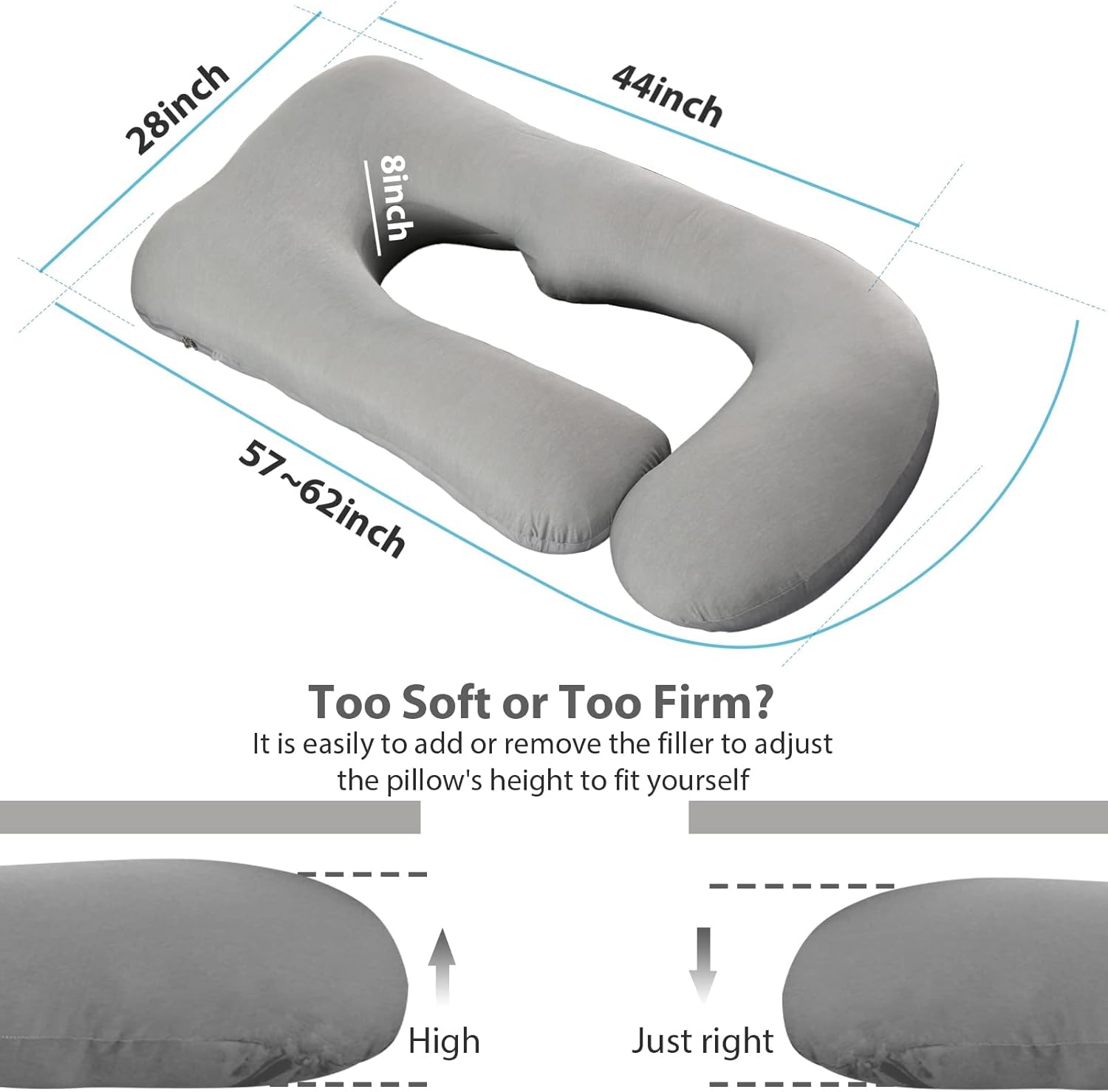 BATTOP Pregnancy Pillow with Cooling Cover 1