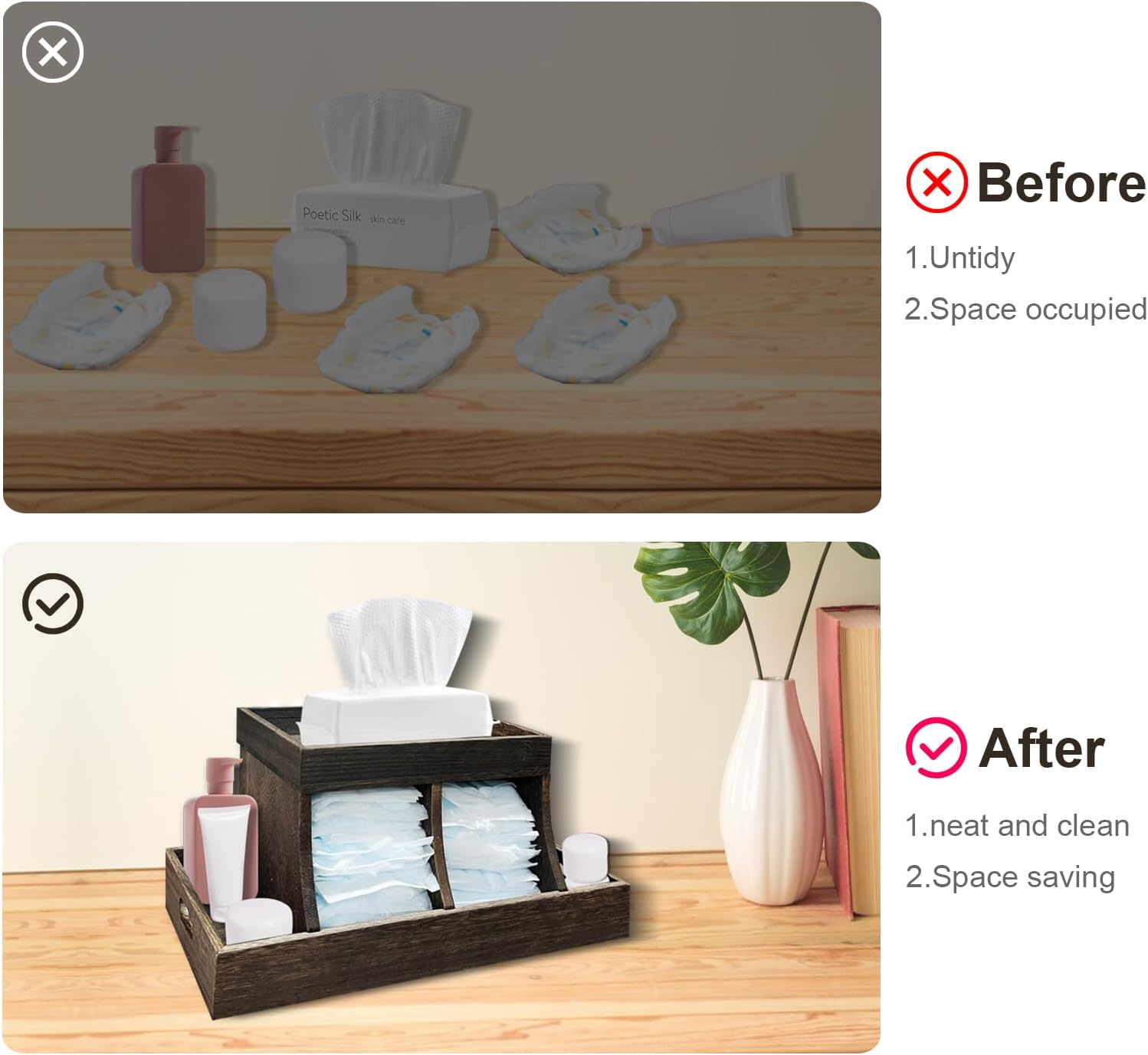YEXEXINM 3-in-1 Diaper Caddy Organizer
