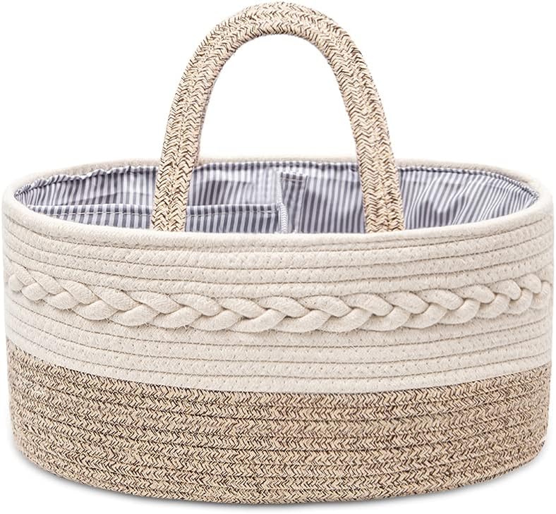 Baby Diaper Caddy Organizer Cotton Rope Woven DIY Basket