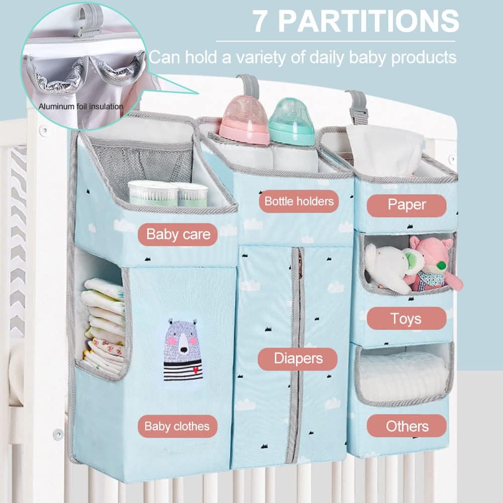 TOCKONIMN 3-in-1 Hanging Diaper Caddy Organizer