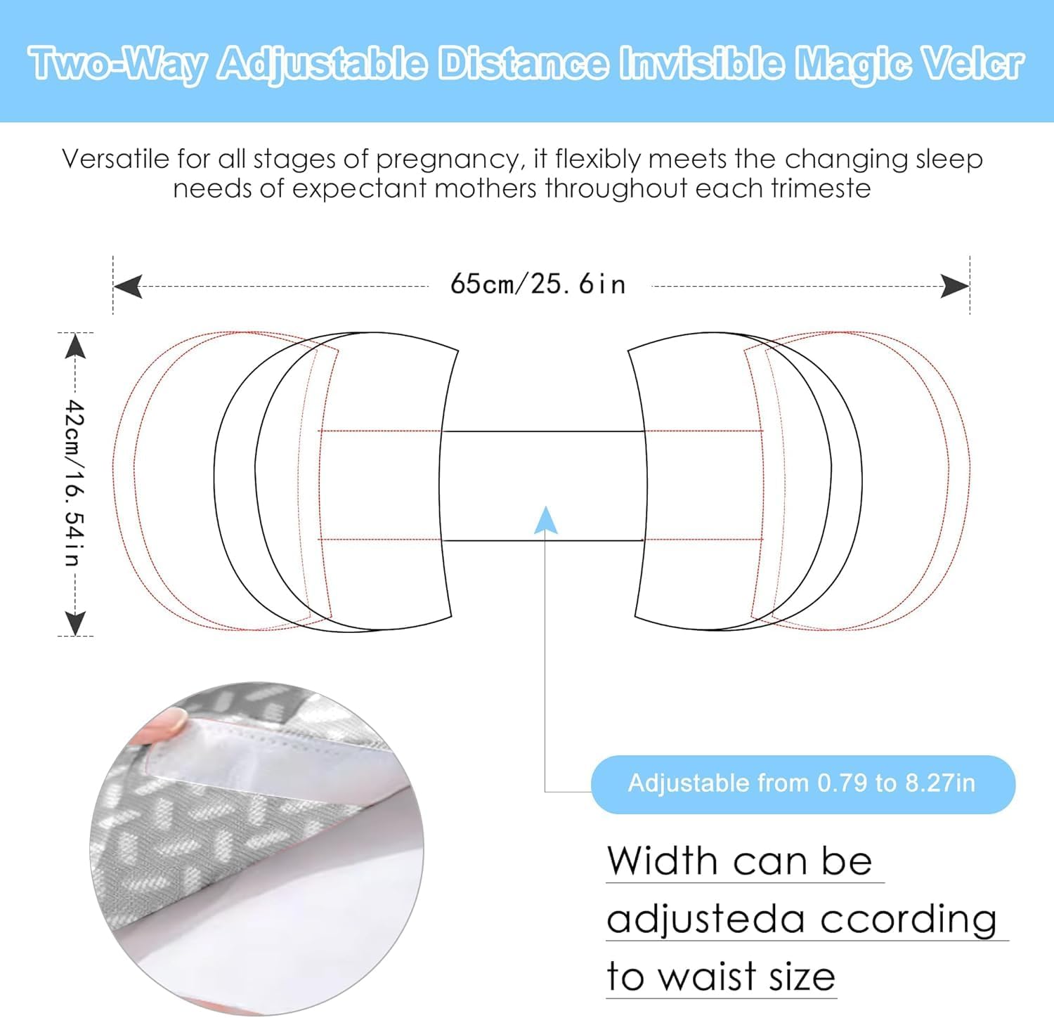 Cooling Pregnancy Pillow with Ice Silk and Breathable Design