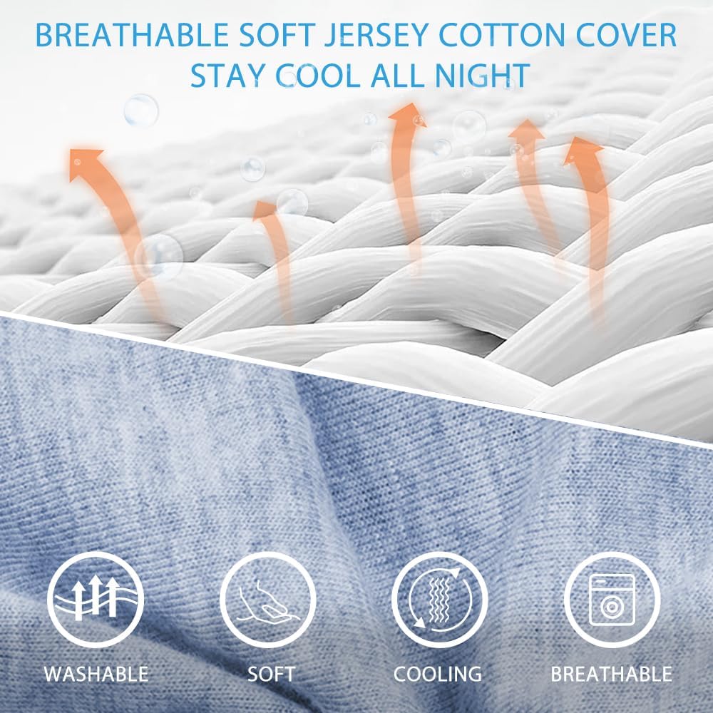 Chilling Home U-Shaped Pregnancy Pillow with Removable Cover Blue-Jersey 58 Inch
