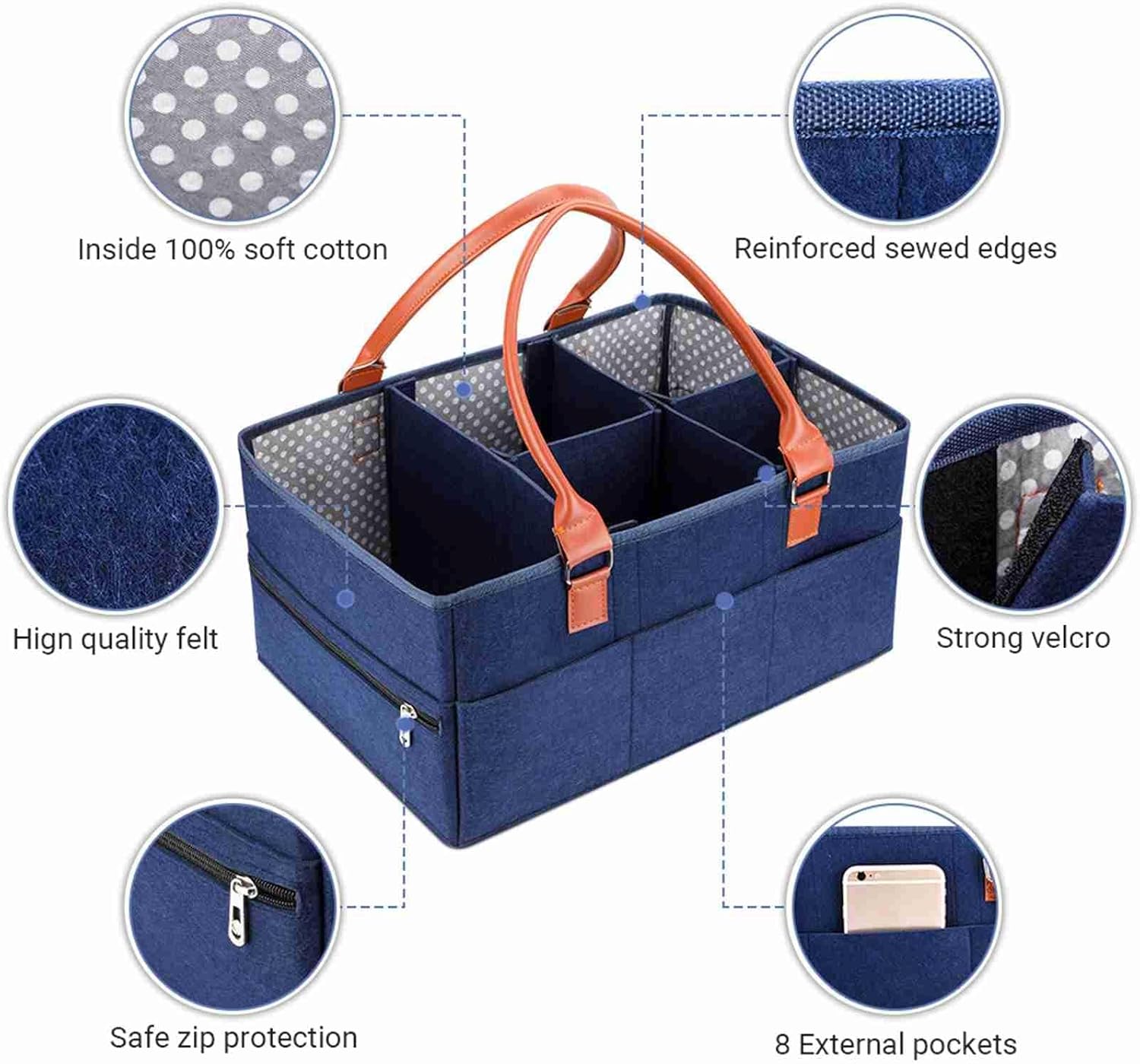 Baby Diaper Caddy Organizer Large Portable