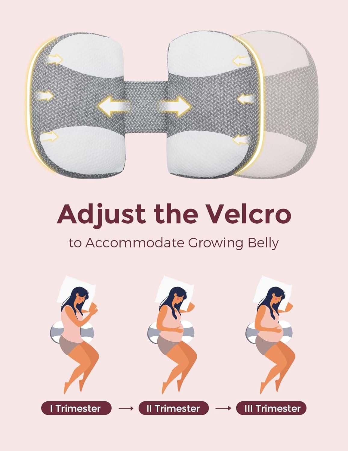 Momcozy Adjustable Pregnancy Pillow with W Shape