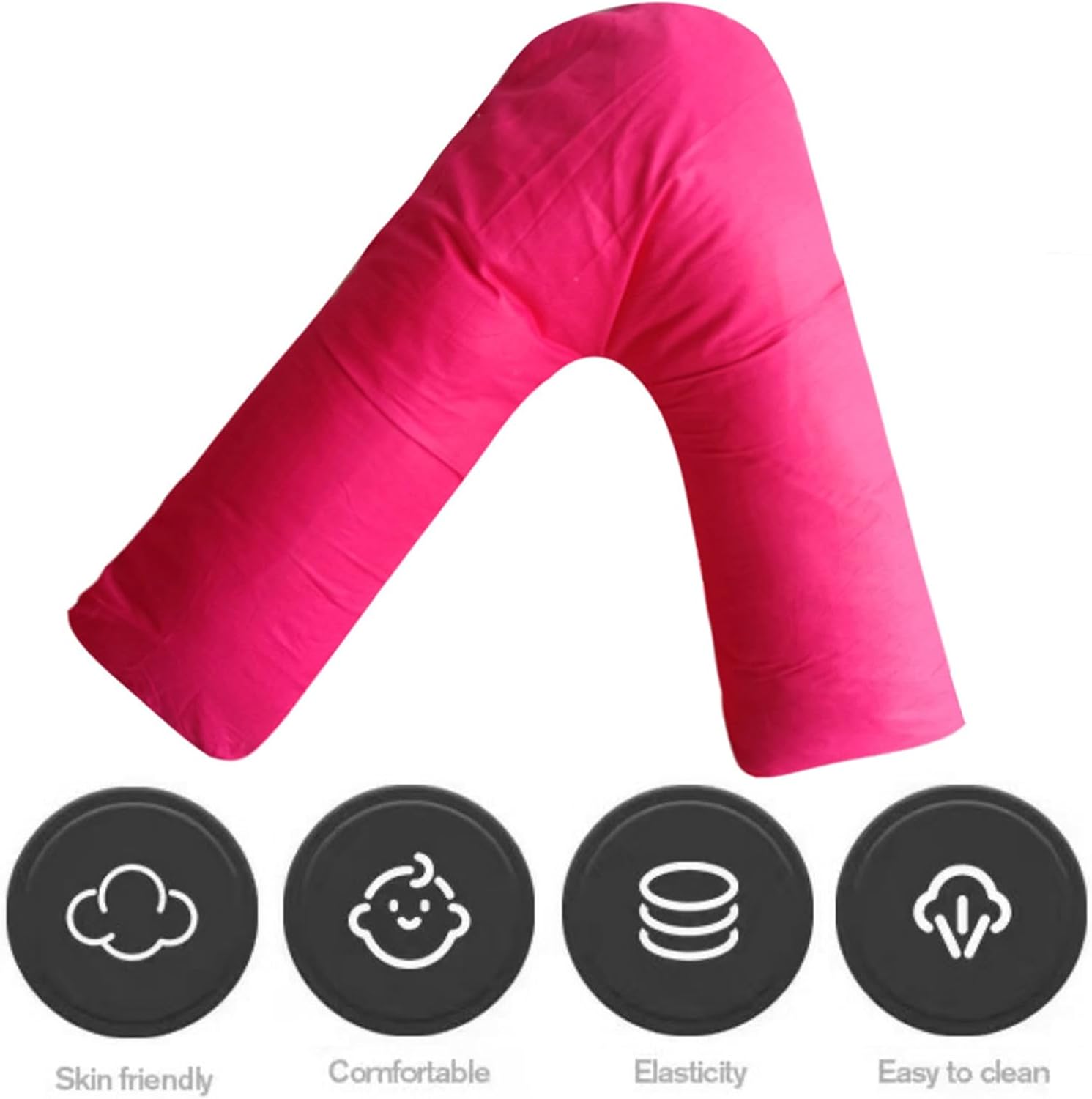 Orthopedic V Pillow with Removable Cover for Pregnancy and Back Support