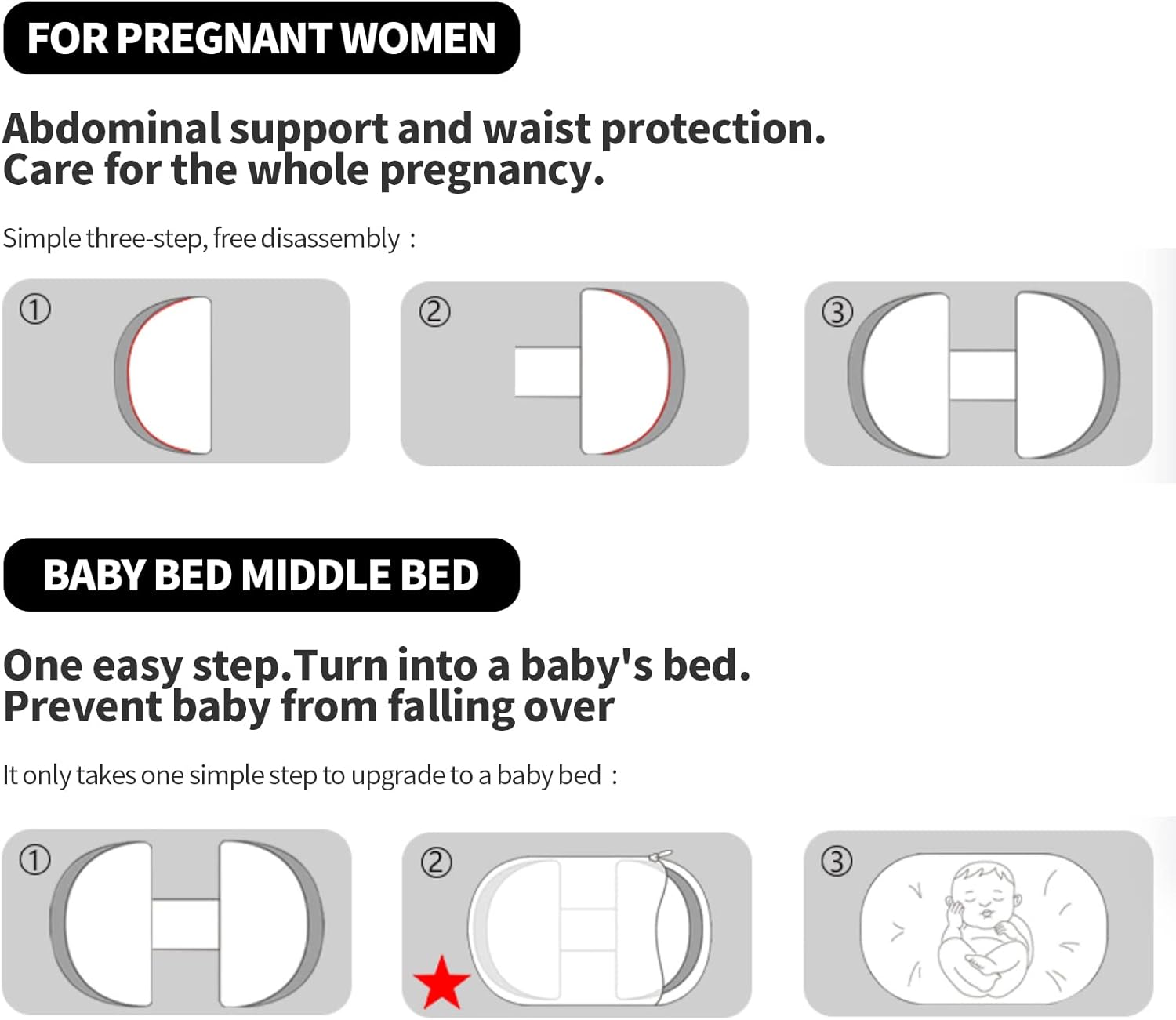 Busarilar Pregnancy Pillow for Back Legs Belly Hips Support