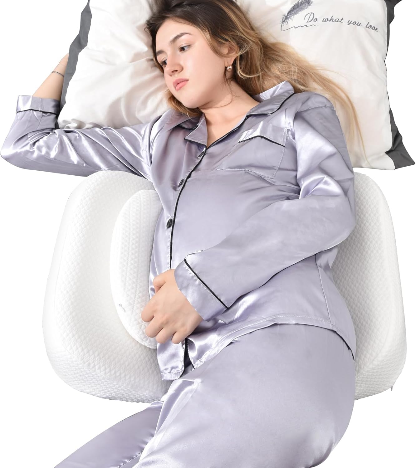 GOENDR Memory Foam Pregnancy Pillow with Cooling Cover