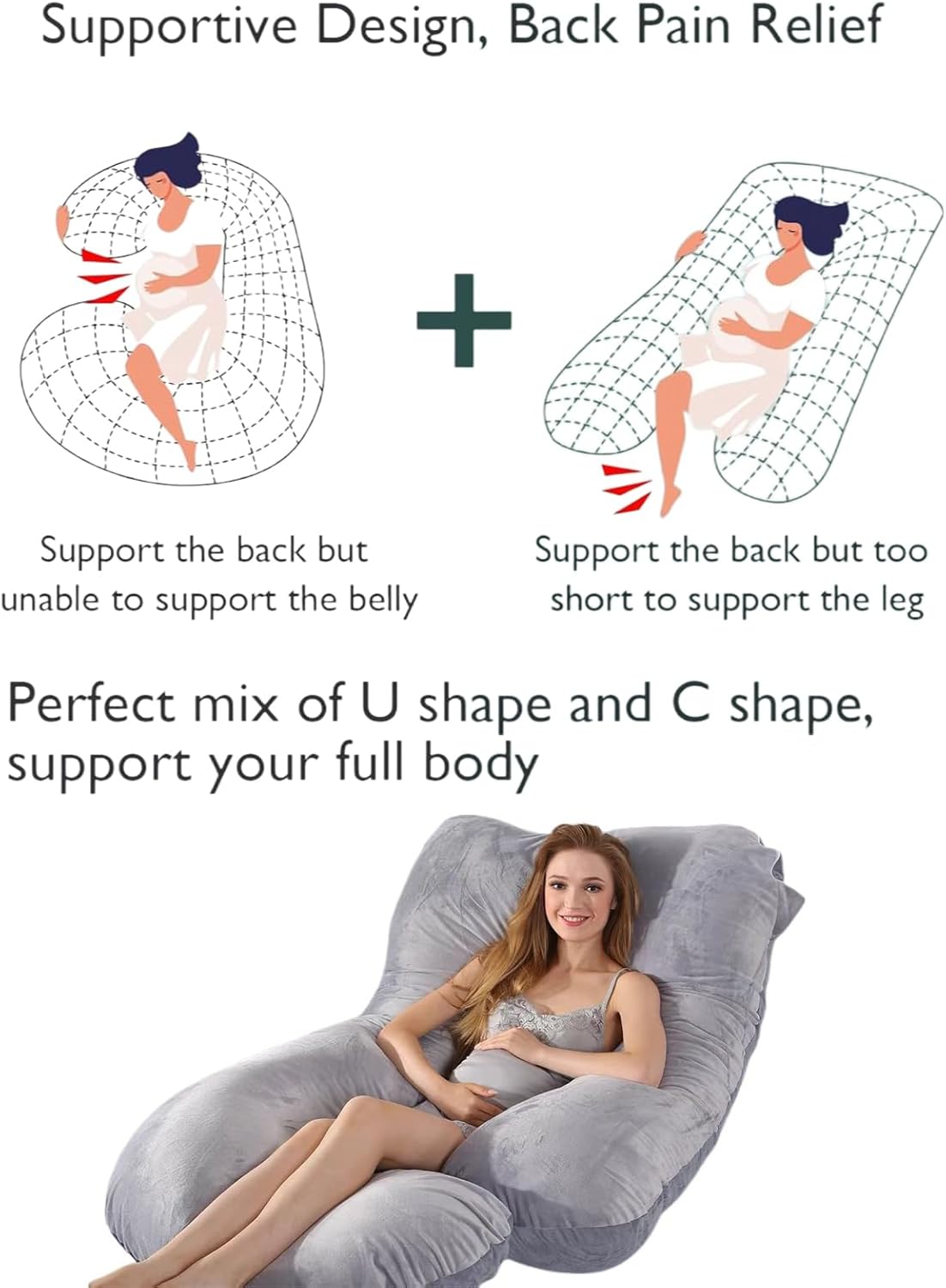 BATTOP Pregnancy Pillow for Full Body Support