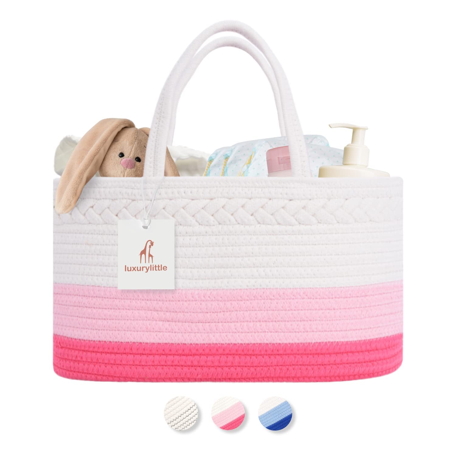 Baby Diaper Caddy Organizer - Pink