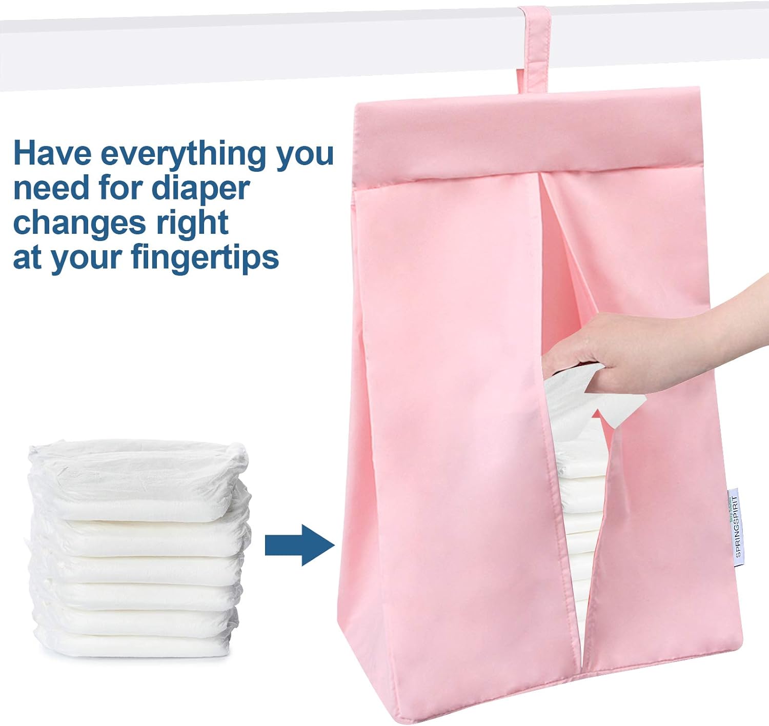 SPRINGSPIRIT Diaper Stacker Organizer Grey Pink