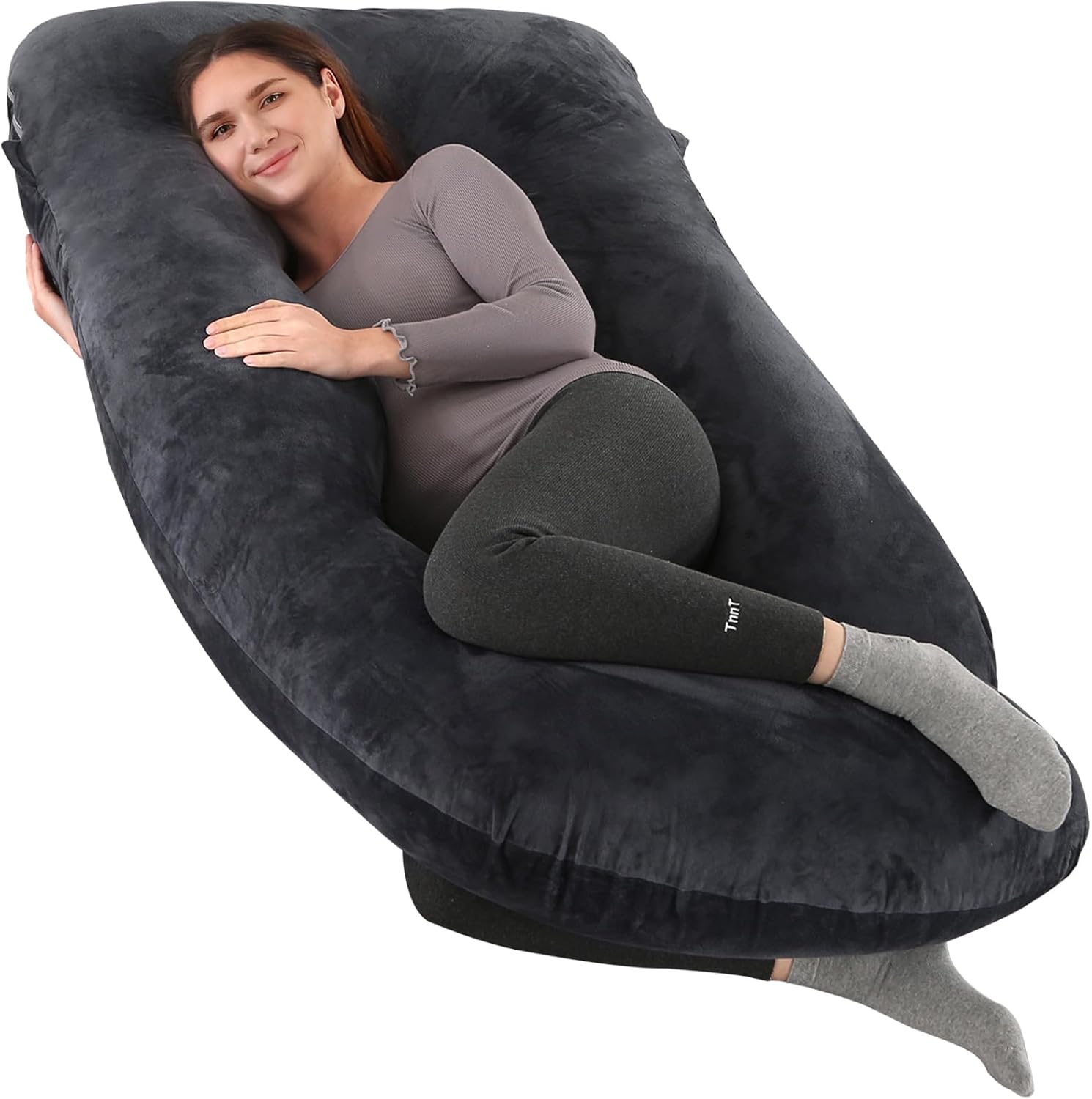 Cauzyart U-Shape Pregnancy Pillow with Washable Cover