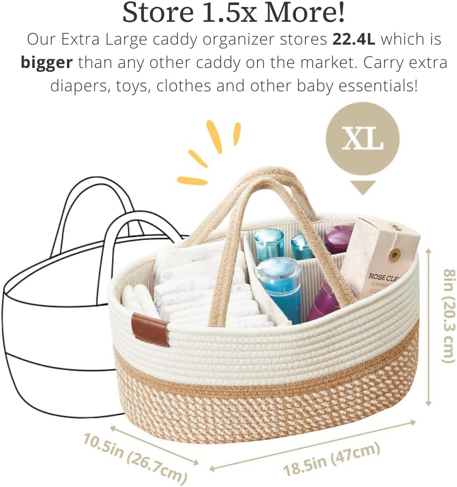 DECOMOMO Extra Large Diaper Caddy Organizer