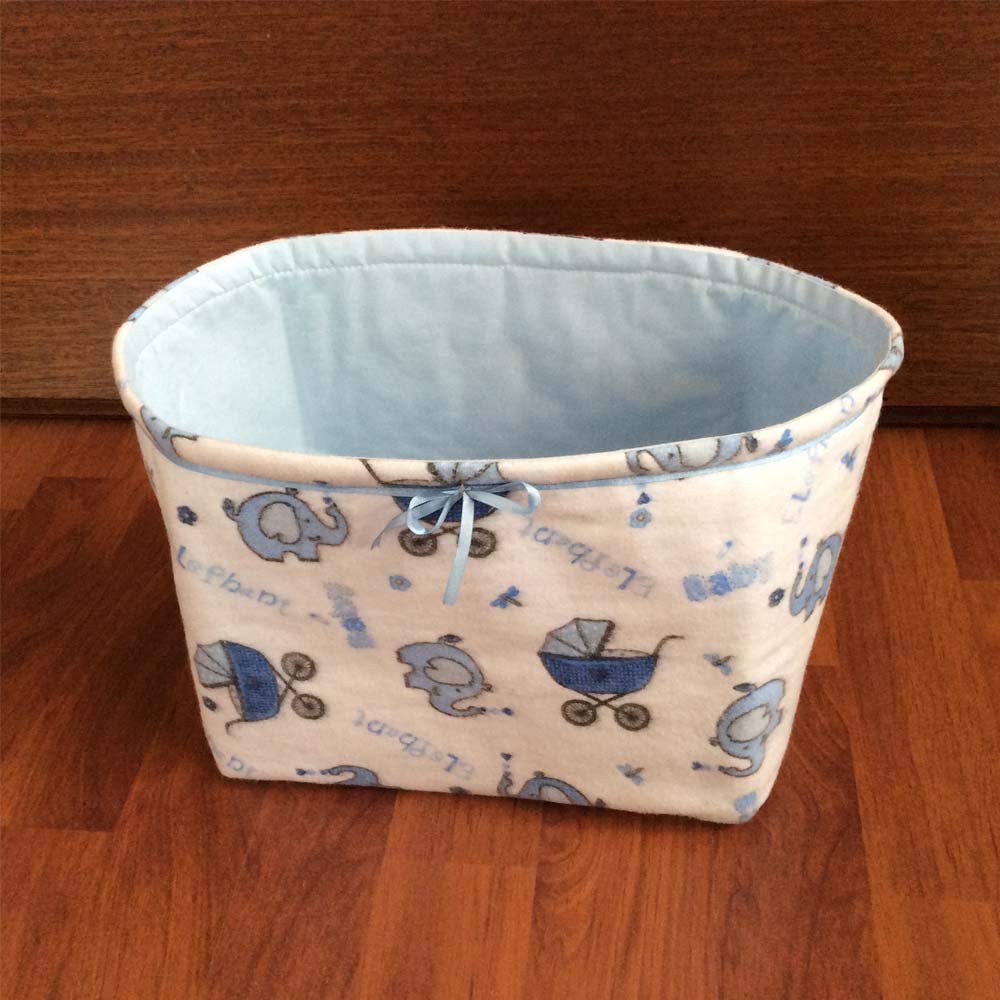 pillowerus Cotton Baby Diaper Storage Organizer with Elephant Pattern