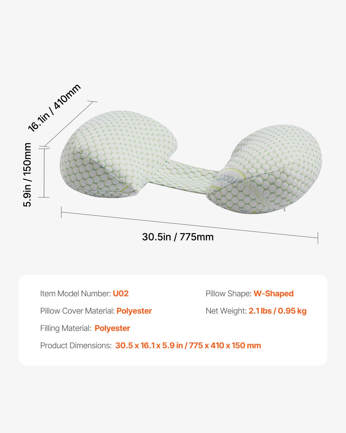 VEVOR Maternity Pillow with Washable Cover