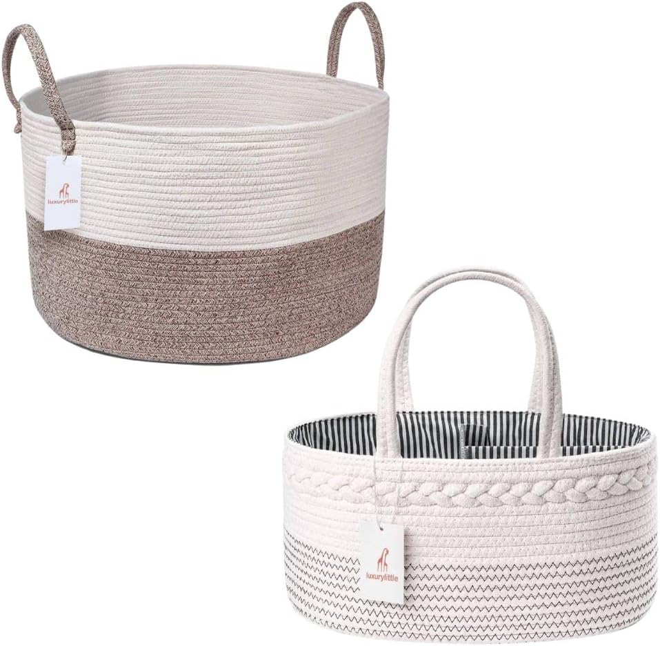 Luxury Little Diaper Caddy Storage Basket Organizer