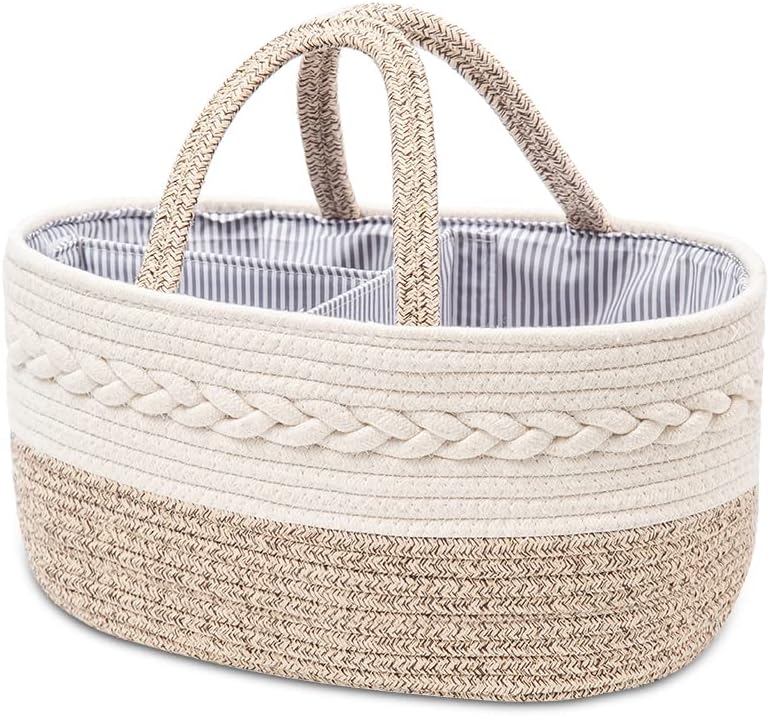 Baby Diaper Caddy Organizer Cotton Rope Woven DIY Basket