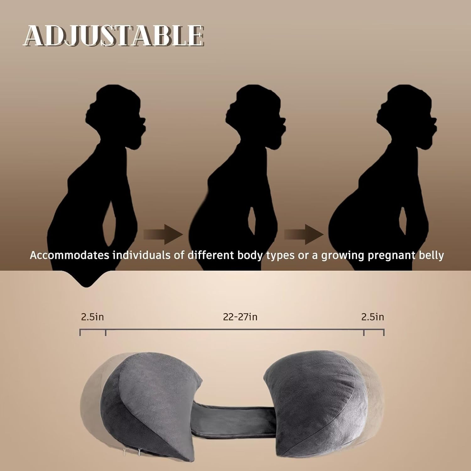 DOWNCOOL Pregnancy Pillow with Removable Cover 1