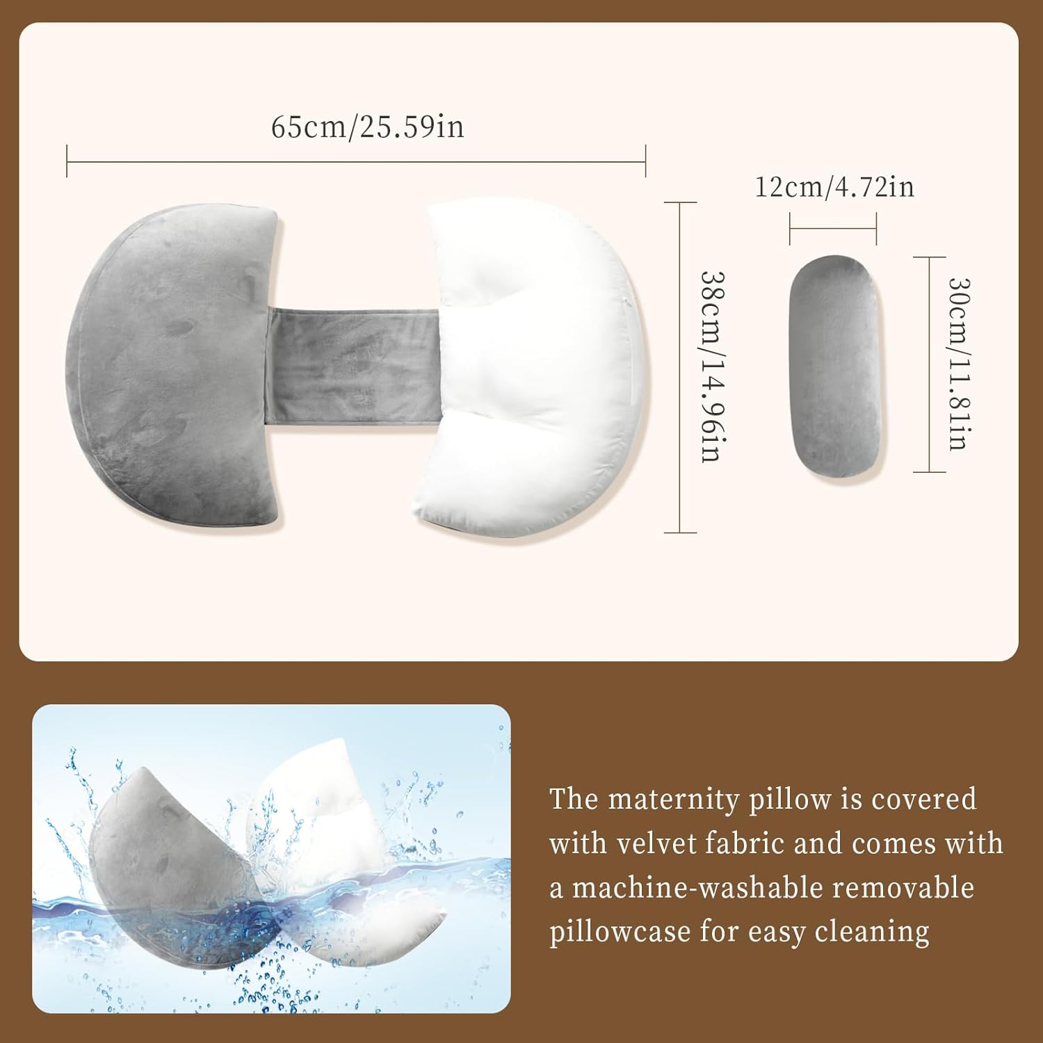 Cococu Portable Pregnancy Pillow Grey