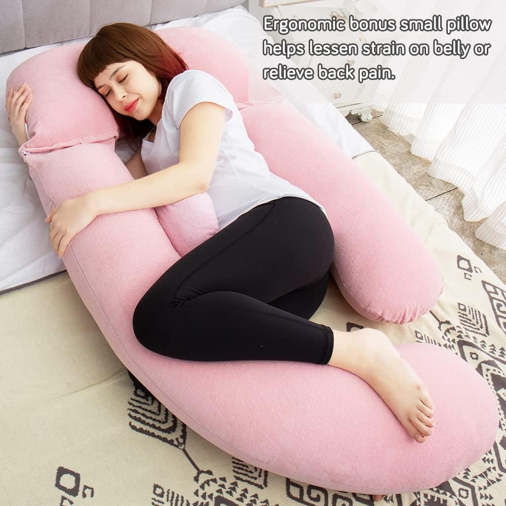 AS AWESLING 60in U-Shape Maternity Pillow with Detachable Sides
