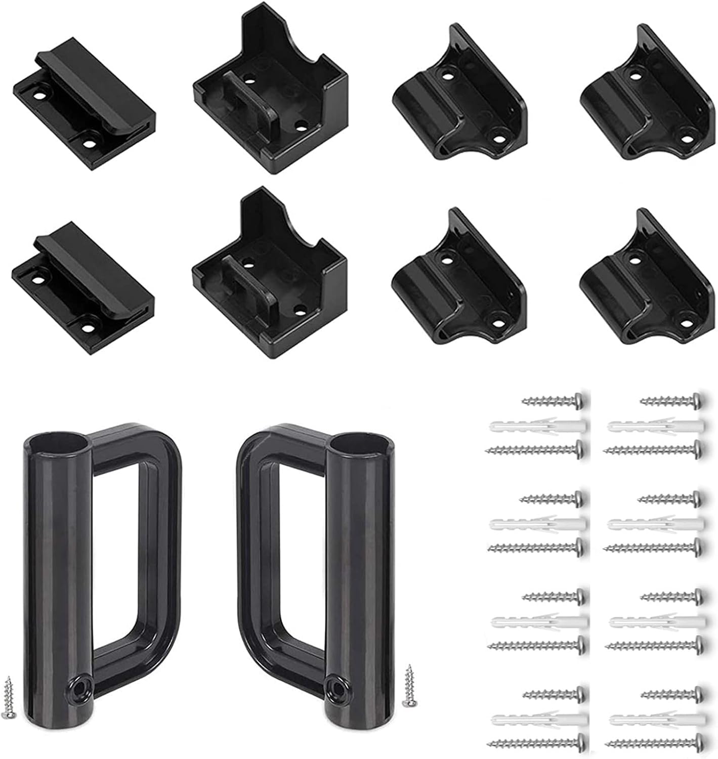 GRENFU Retractable Baby Gate Full Set Hardware Black