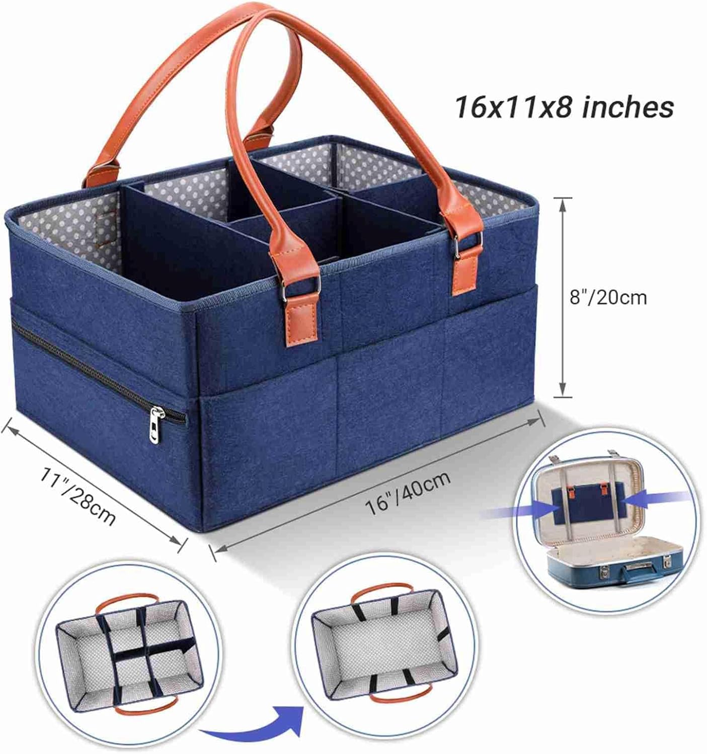 Baby Diaper Caddy Organizer Large Portable