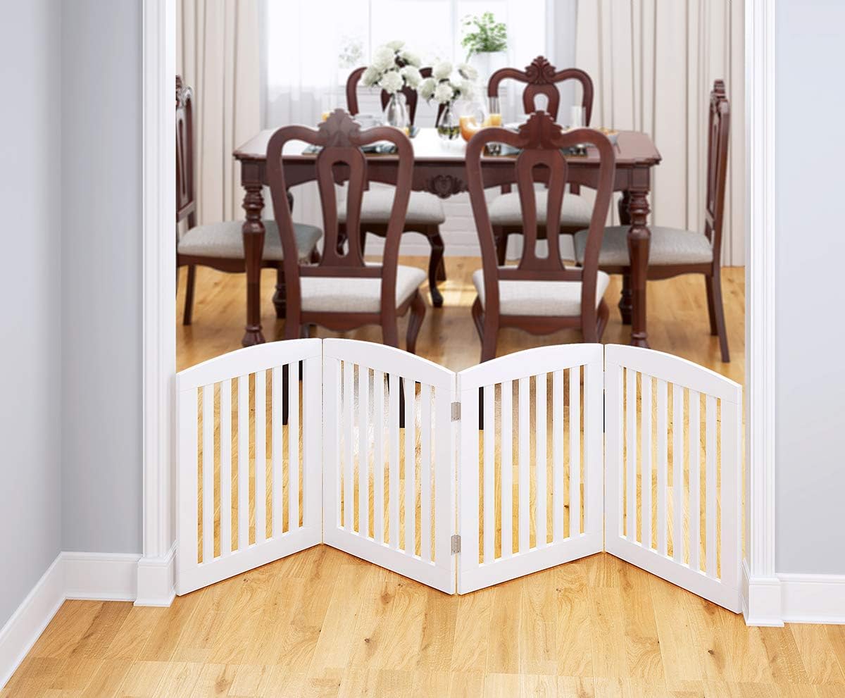 PAWLAND Wooden Freestanding Pet Gate 24 Height 4 Panels