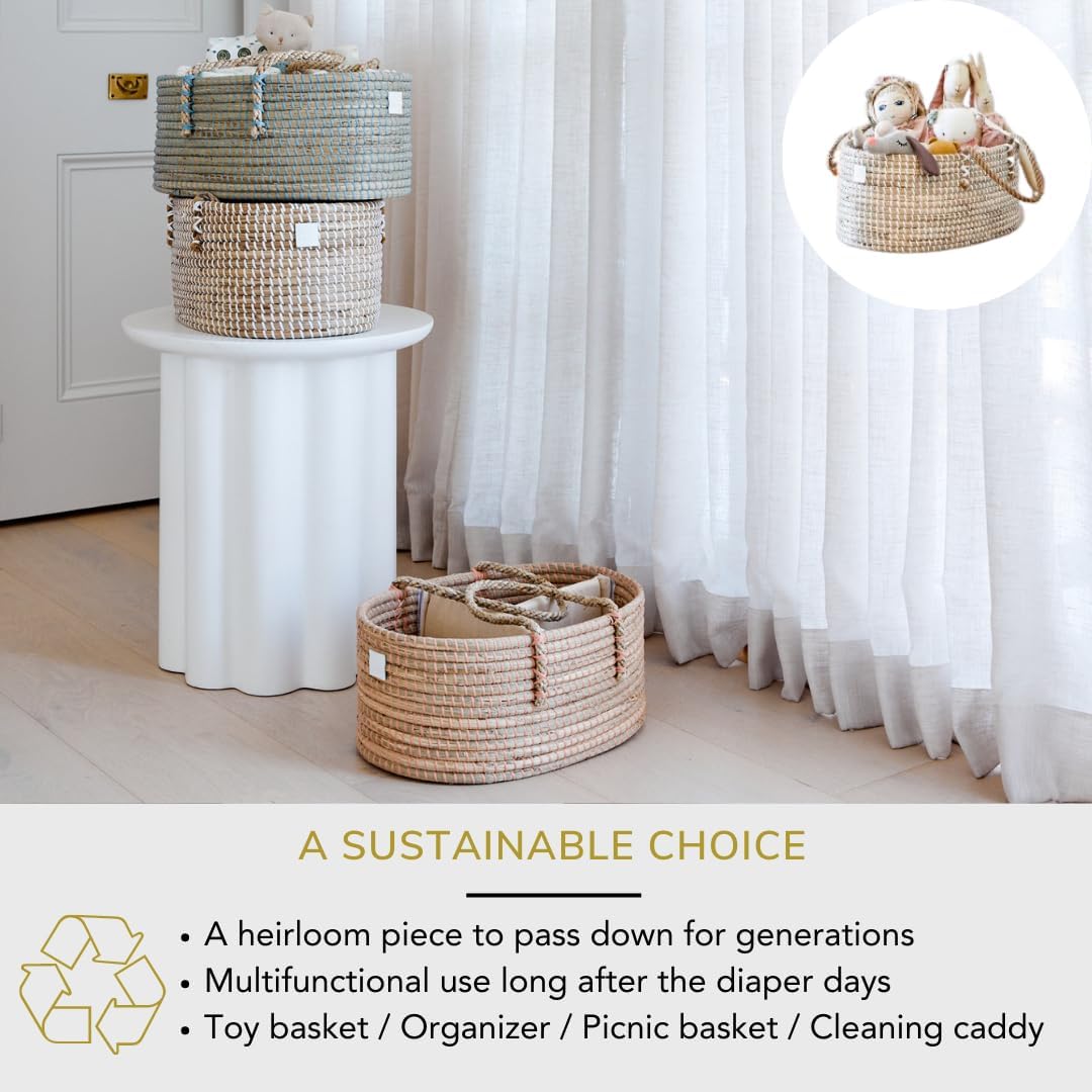 BEBE BASK Premium Light Blue Diaper Caddy Organizer