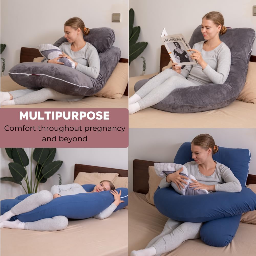 G-Shaped Pregnancy Pillow with 2 Removable Covers 1