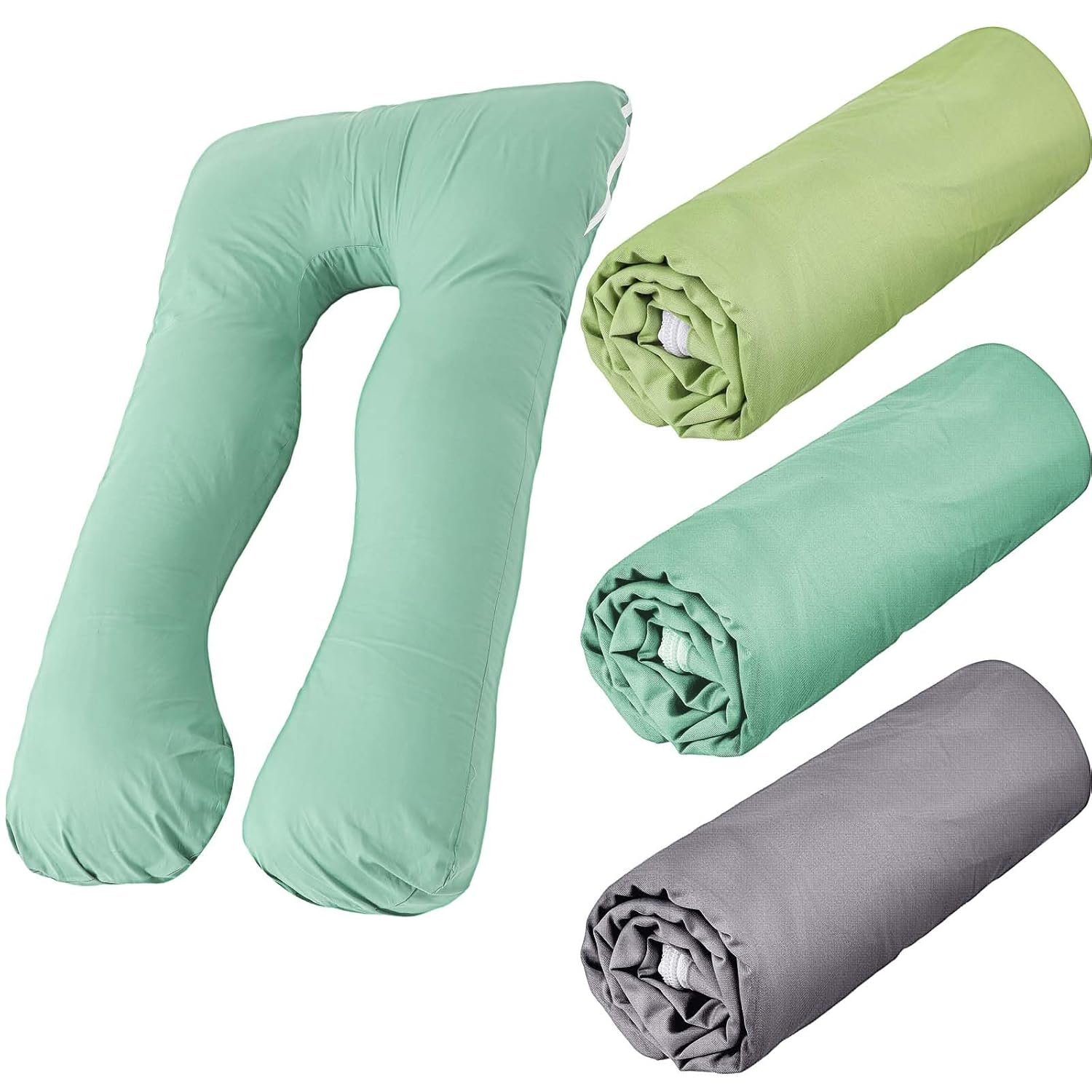 Hahafelt 3 Pcs Cotton Pregnancy Pillow Cover U Shaped