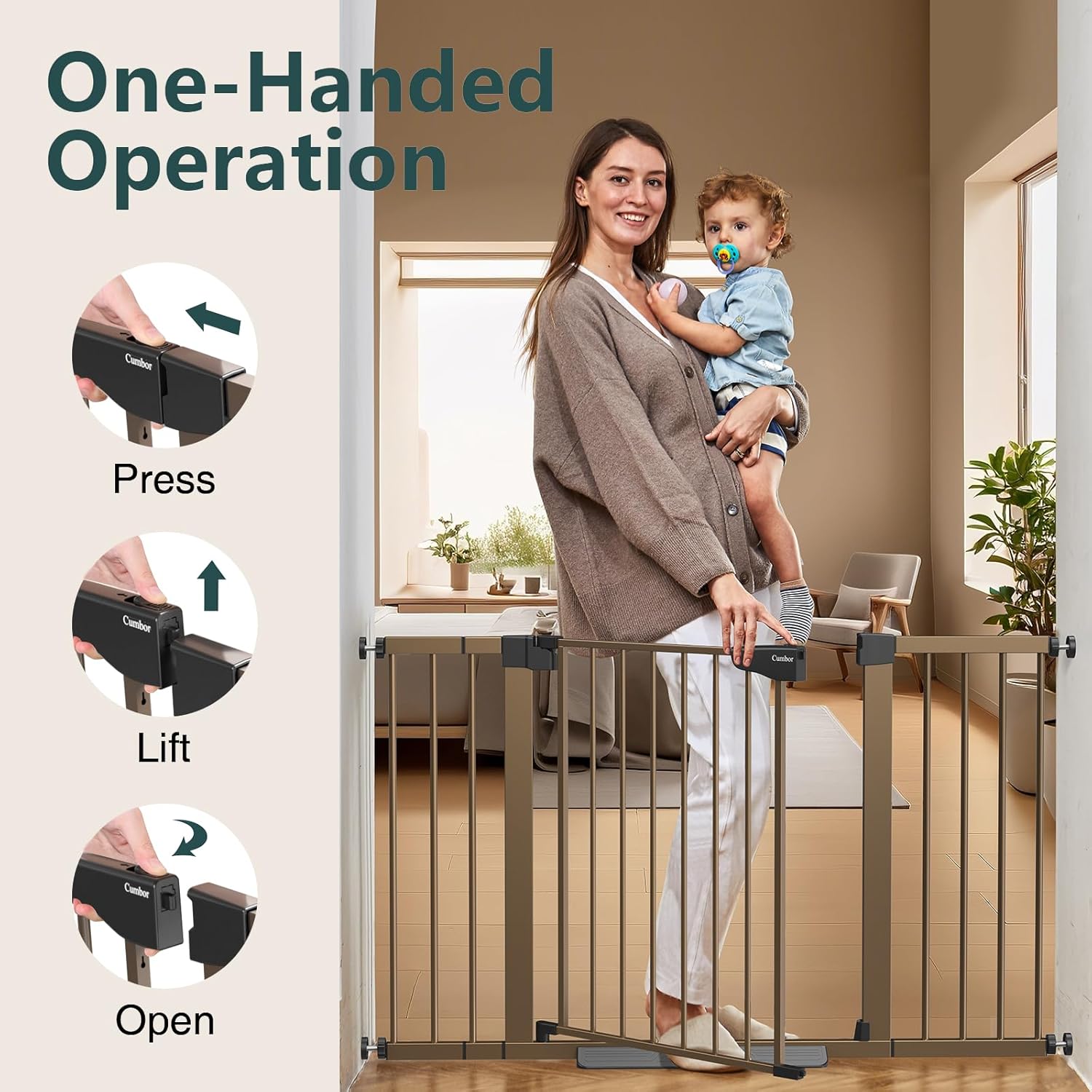 Cumbor Extra Wide Baby Gate for Doorways and Stairs