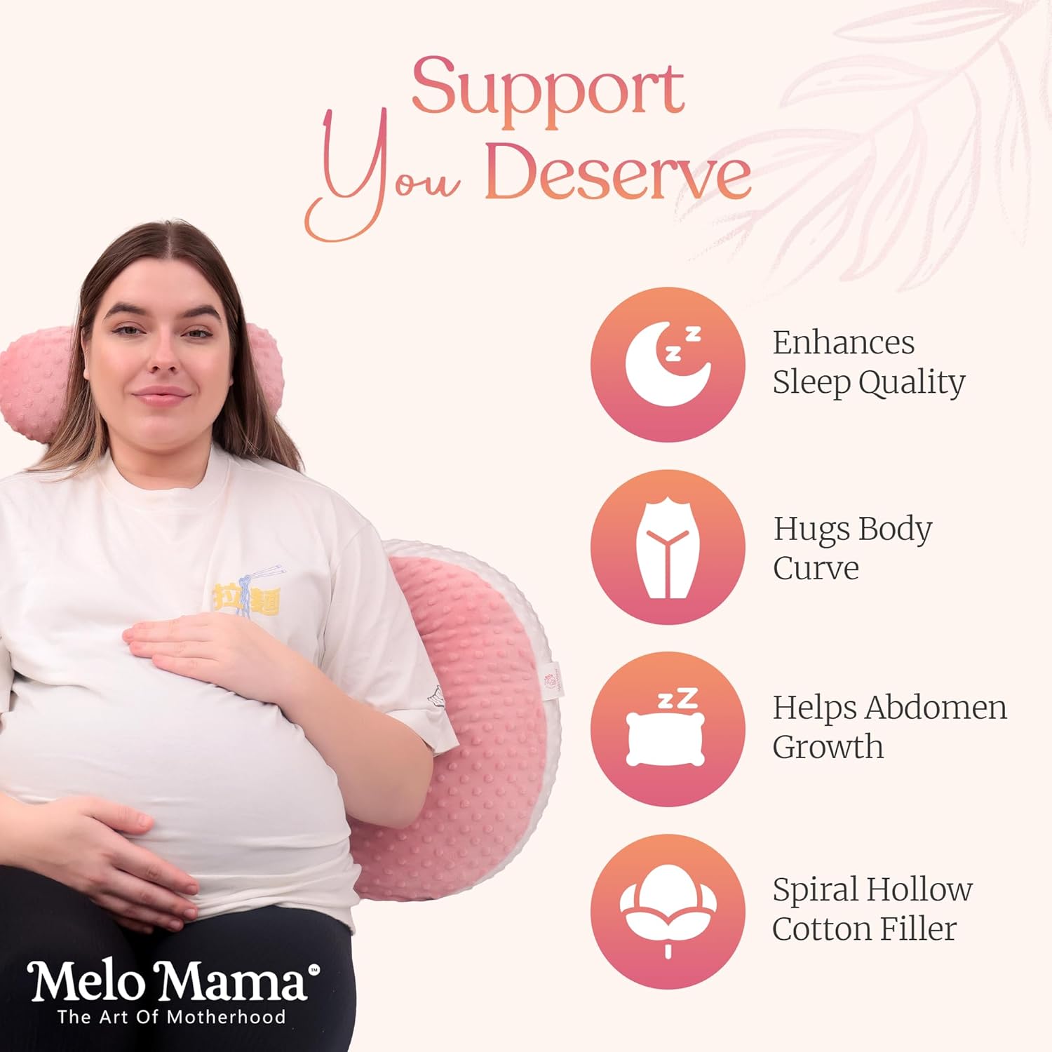 Melo Mama Pregnancy Pillow with Washable Cover