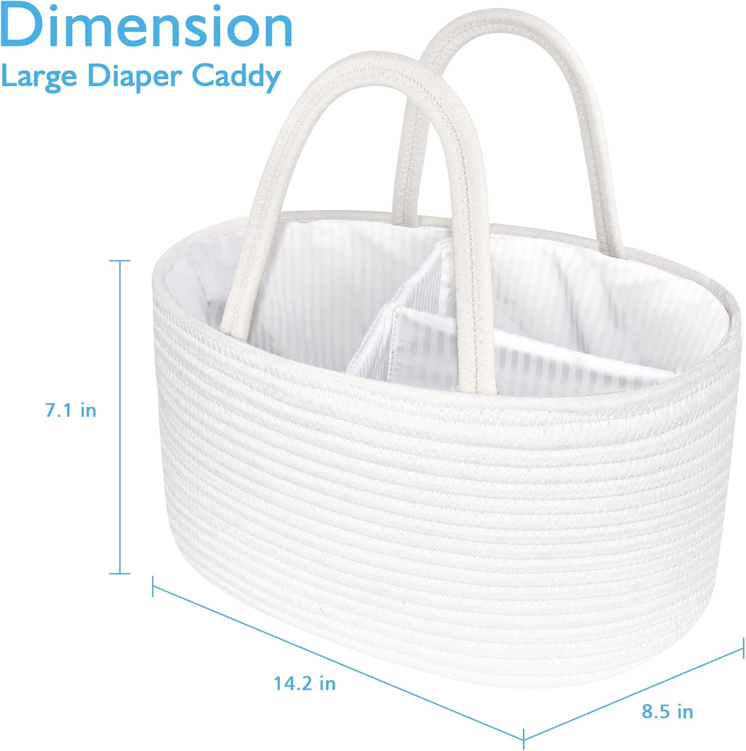 ABenkle Baby Diaper Caddy with Cotton Rope Basket