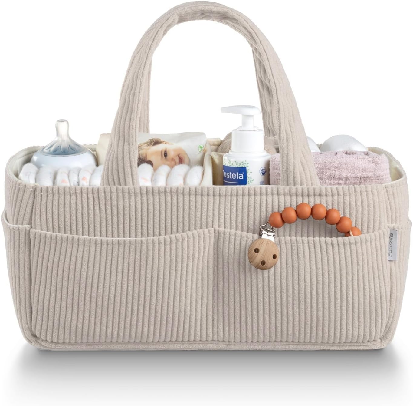 PUTSKA Baby Diaper Caddy Organizer with Carry Handles