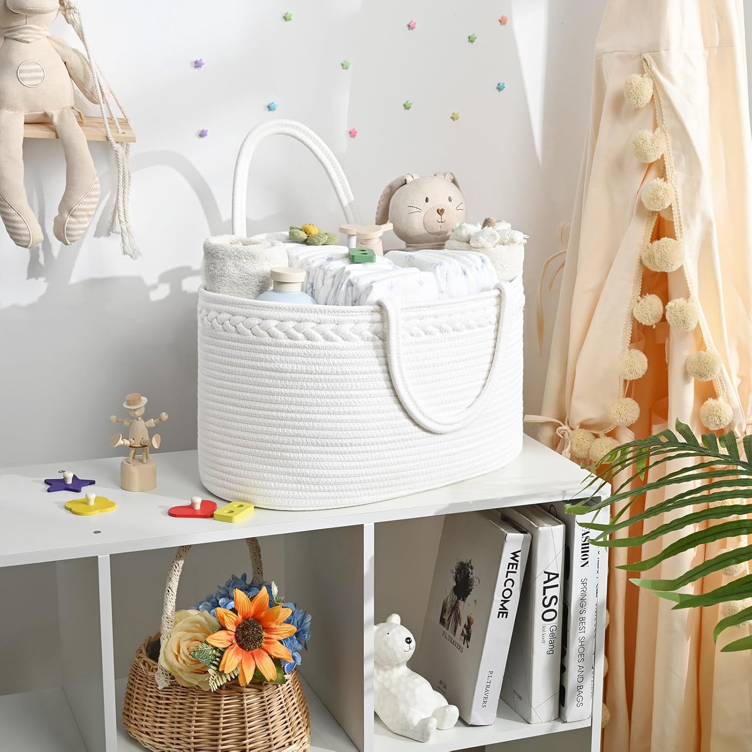 Degeyoyo Baby Diaper Caddy Organizer with Removable Divider